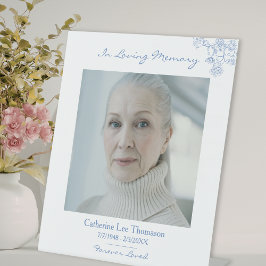 Expositor En L Letrero de mesa conmemorativo de foto floral elega