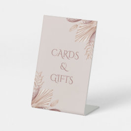 Expositor En L Letrero de mesa de boda de hierba de Pampas Boho B