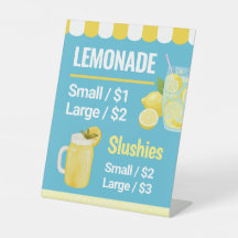 Letrero de mesa de puesto de limonada Lista de pre