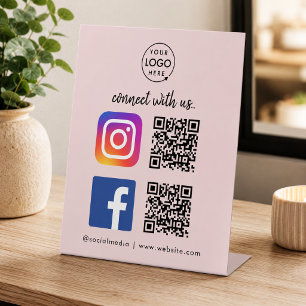 Expositor En L Letrero de Mesa de Redes Sociales   Instagram Face