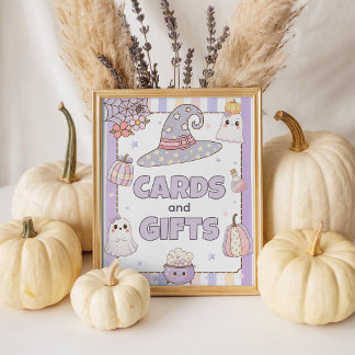 Expositor En L Letrero de mesa de tarjetas y regalos de fantasmas