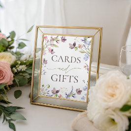 Expositor En L Letrero de Mesa de Tarjetas y Regalos de Flor Silv