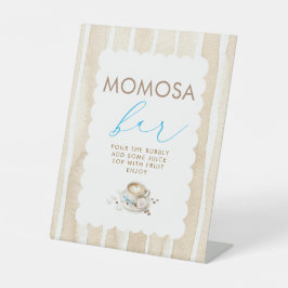 Expositor En L Letrero de mesa para baby shower de niño Momosa Ba