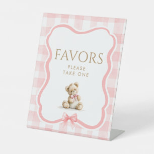 Expositor En L Letrero de mesa para baby shower de osito de peluc