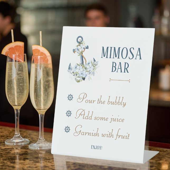 Expositor En L Letrero de mesa para bar de mimosa para despedida  (Subido por el creador)