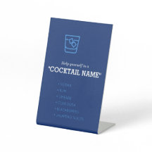 Letrero de mesa para cóctel insignia Stock The Bar