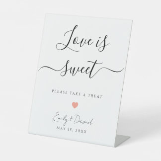 Expositor En L Letrero de Mesa para Favor de Boda Dulce Amor