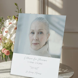 Expositor En L Letrero de mesa para fotografía de funeral botánic