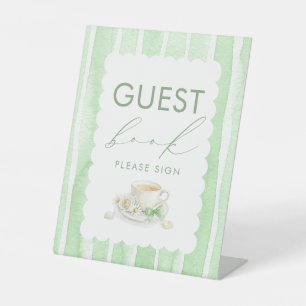 Expositor En L Letrero de mesa para libro de invitados para baby 