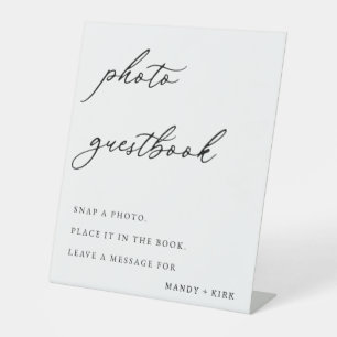 Expositor En L Letrero de mesa para libro de visitas de fotos ele