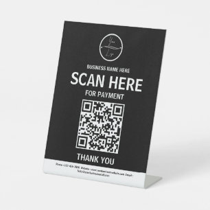 Expositor En L Letrero de mesa para negocios con código QR para p