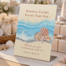 Expositor En L Letrero de mesa para regalos de boda Ola de Océano
