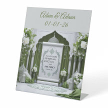 Letrero de mesa personalizado - Boda islámica