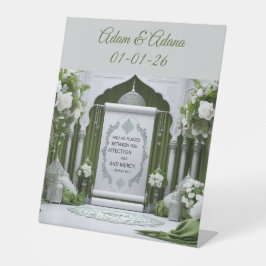 Expositor En L Letrero de mesa personalizado - Boda islámica