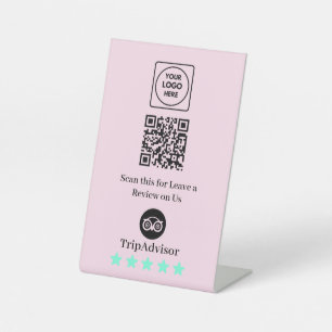Expositor En L Letrero de mesa QR de reseñas de Tripadvisor