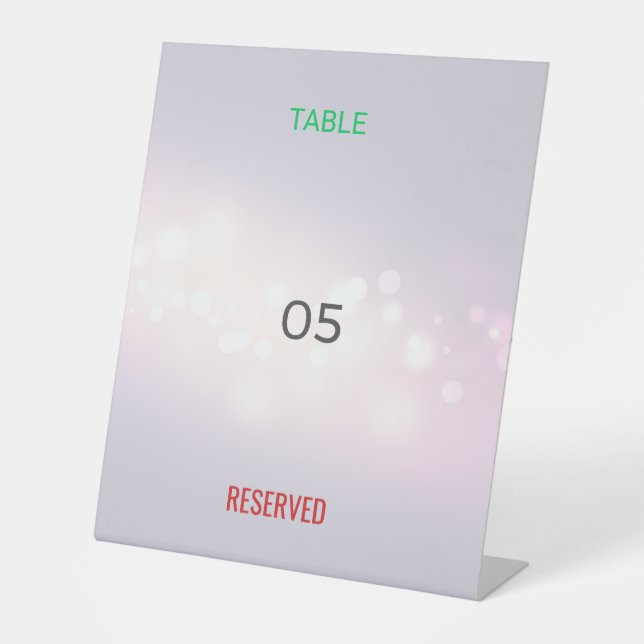 Expositor En L Letrero de Mesa Tent | Reservado | Personalizado | (Anverso)