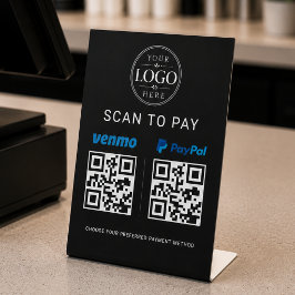 Expositor En L Letrero de negocio de código QR para pagar con esc