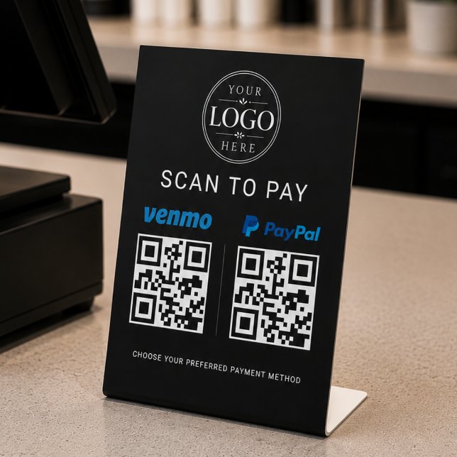 Expositor En L Letrero de negocio de código QR para pagar con esc (Subido por el creador)