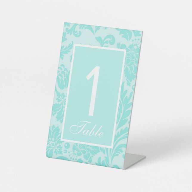 Expositor En L Letrero de número de mesa de boda con estampado da (Anverso)