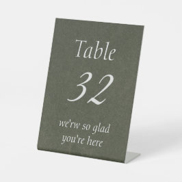 Expositor En L Letrero de número de mesa de boda minimalista en v