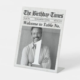 Expositor En L Letrero de número de mesa de periódico personaliza