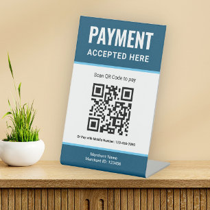 Expositor En L Letrero de Pago con Código QR de Pago de Escaneo d