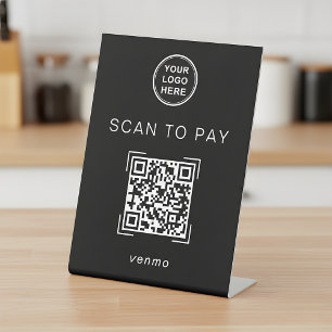 Expositor En L Letrero de pago con código QR moderno para pequeña