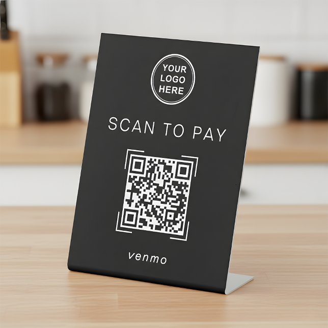 Expositor En L Letrero de pago con código QR moderno para pequeña (Subido por el creador)