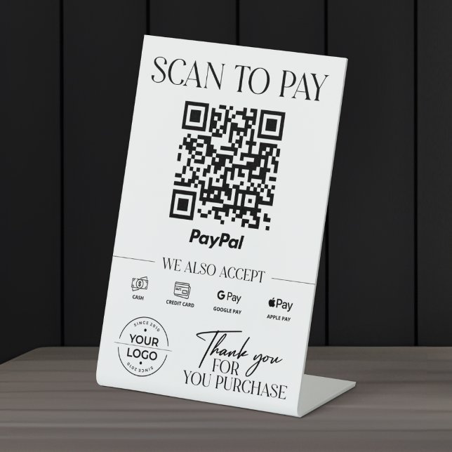 Expositor En L Letrero de Pago de Escaneo Moderno PayPal (Subido por el creador)