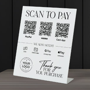 Expositor En L Letrero de pago de escaneo moderno: PayPal, Venmo,