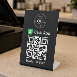 Expositor En L Letrero de pago QR de Cash App