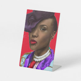 Expositor En L Letrero de pedestal adecuado