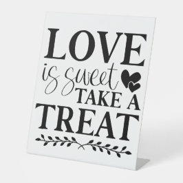 Expositor En L Letrero de pedestal Amor es dulce toma un regalo