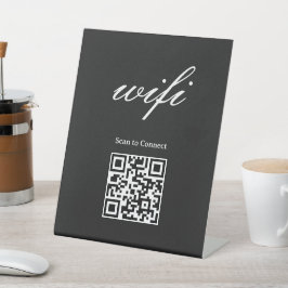 Expositor En L Letrero de pedestal | Código Qr Wifi moderno