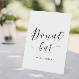 Expositor En L Letrero de pedestal de barra de donas de boda con
