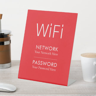 Expositor En L Letrero de pedestal de contraseña WiFi personaliza