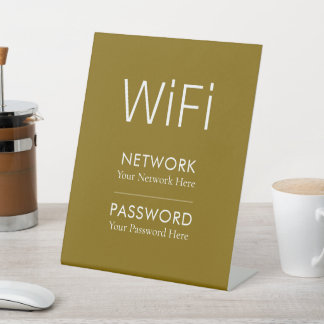 Expositor En L Letrero de pedestal de contraseña WiFi personaliza