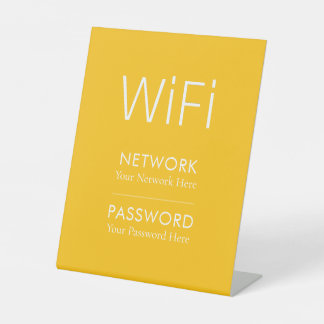 Expositor En L Letrero de pedestal de contraseña WiFi personaliza