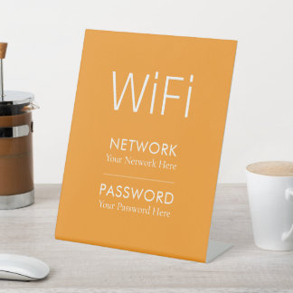 Expositor En L Letrero de pedestal de contraseña WiFi personaliza