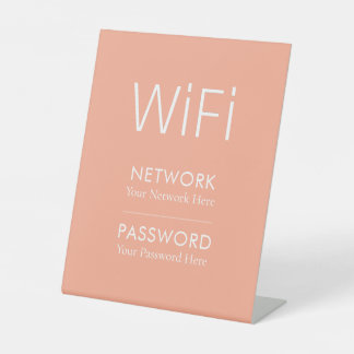 Expositor En L Letrero de pedestal de contraseña WiFi personaliza