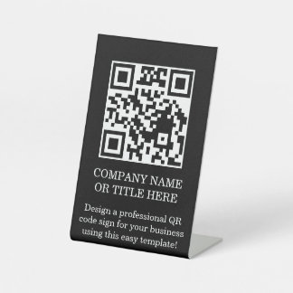 Expositor En L Letrero de pedestal de mesa de código QR para nego