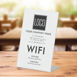 Expositor En L Letrero de pedestal de WiFi personalizado – Logoti