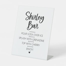 Expositor En L Letrero de pedestal para bar de Shirley Temple sin