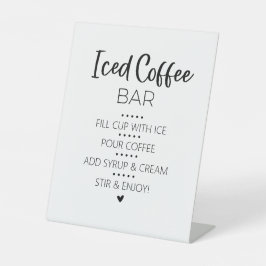 Expositor En L Letrero de pedestal para barra de café con hielo