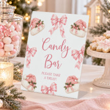 Letrero de pedestal para barra de dulces con sombr