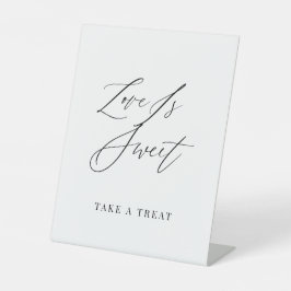 Expositor En L Letrero de pedestal para boda minimalista: El amor