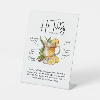 Expositor En L Letrero de pedestal para cóctel Hot Toddy