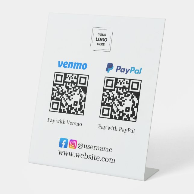 Expositor En L Letrero de pedestal para pagar con código QR de Ve (Anverso)