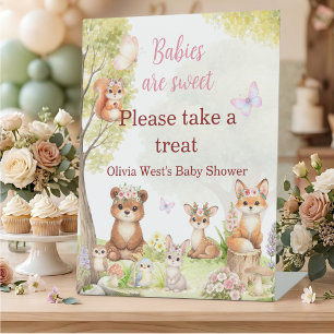 Expositor En L Letrero de pedestal para regalos de baby shower en