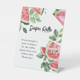 Expositor En L Letrero de pedestal para rifa de pañales de sandía